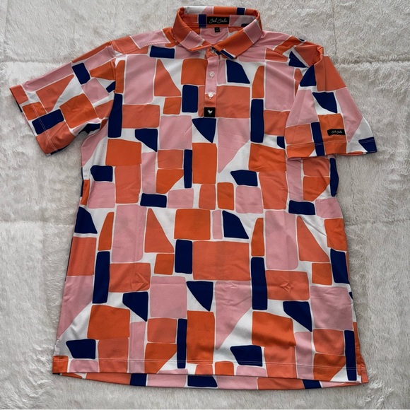 Men’s Bad Birdie Geometric Block Polo Sz L - Picture 3 of 4